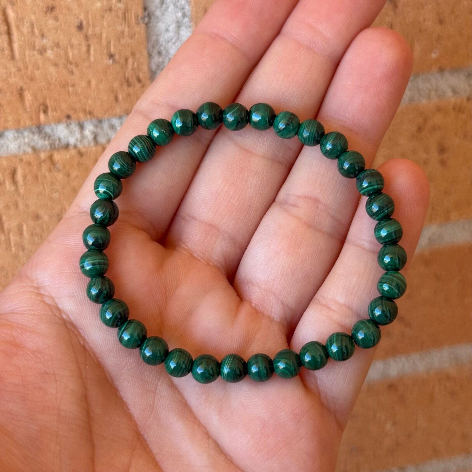 Pulsera bolas de malaquita
