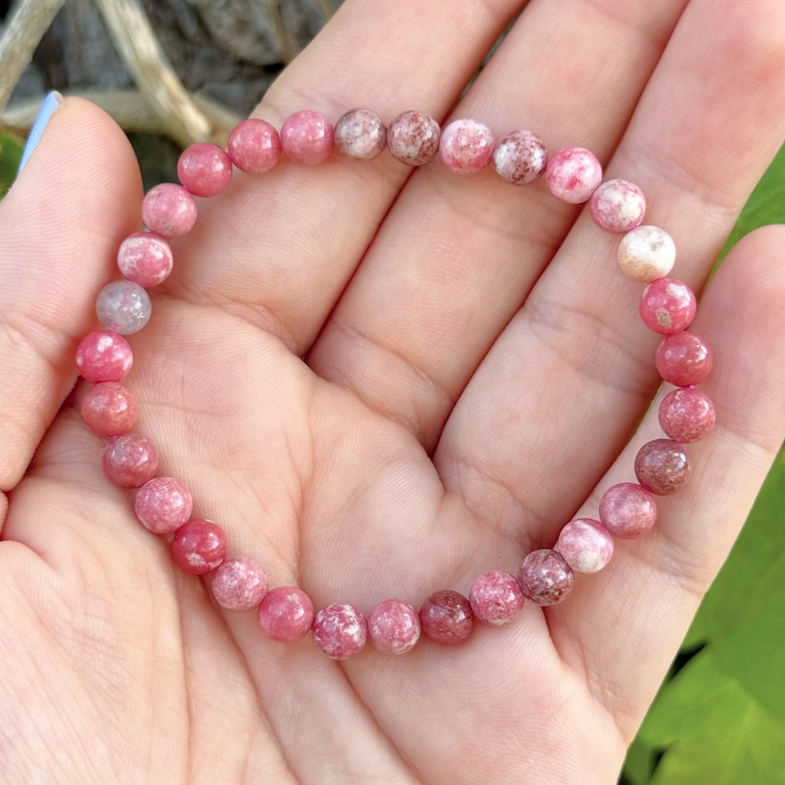 Pulsera bolas 6mm Thulita A