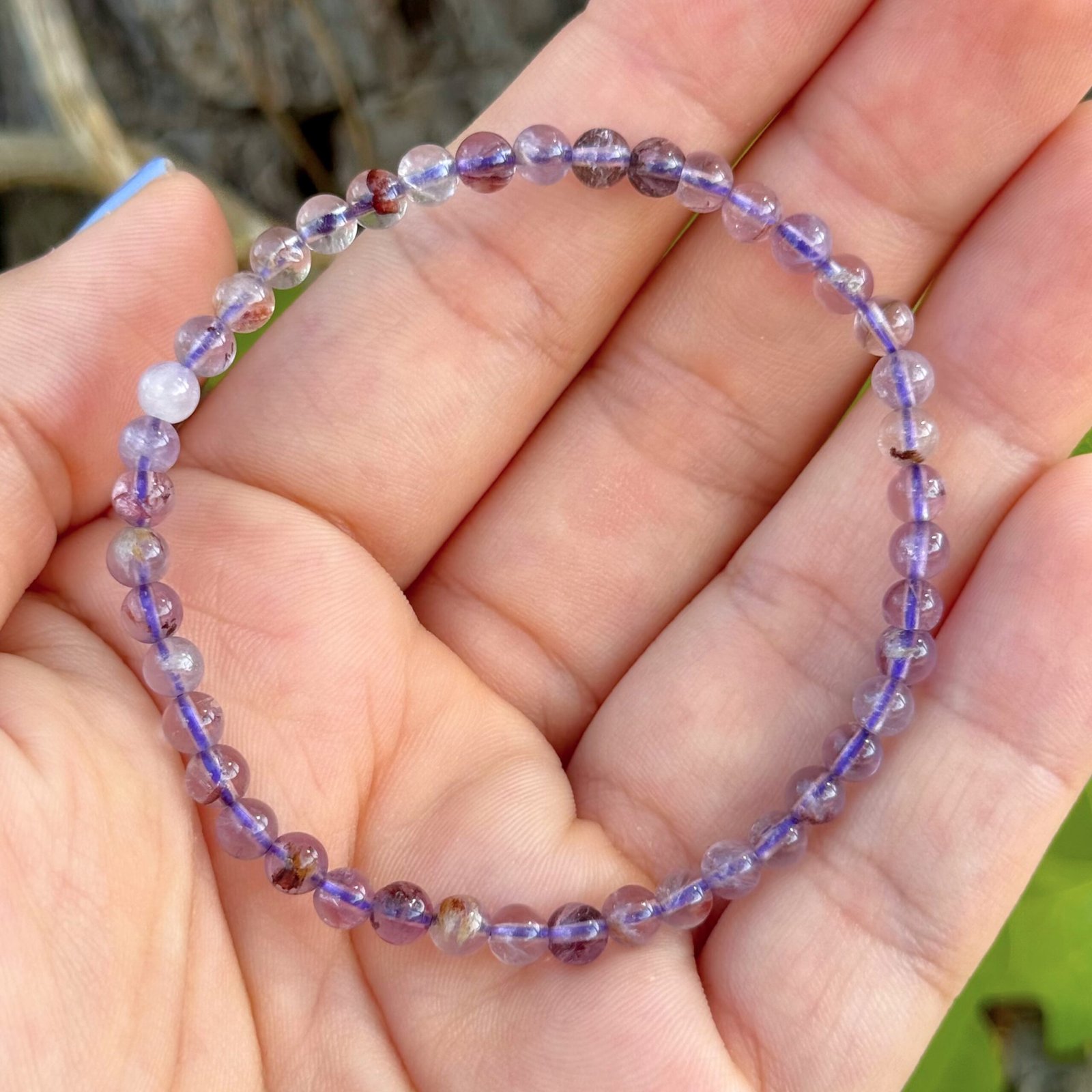 Pulsera bolas 4mm Super Seven A+