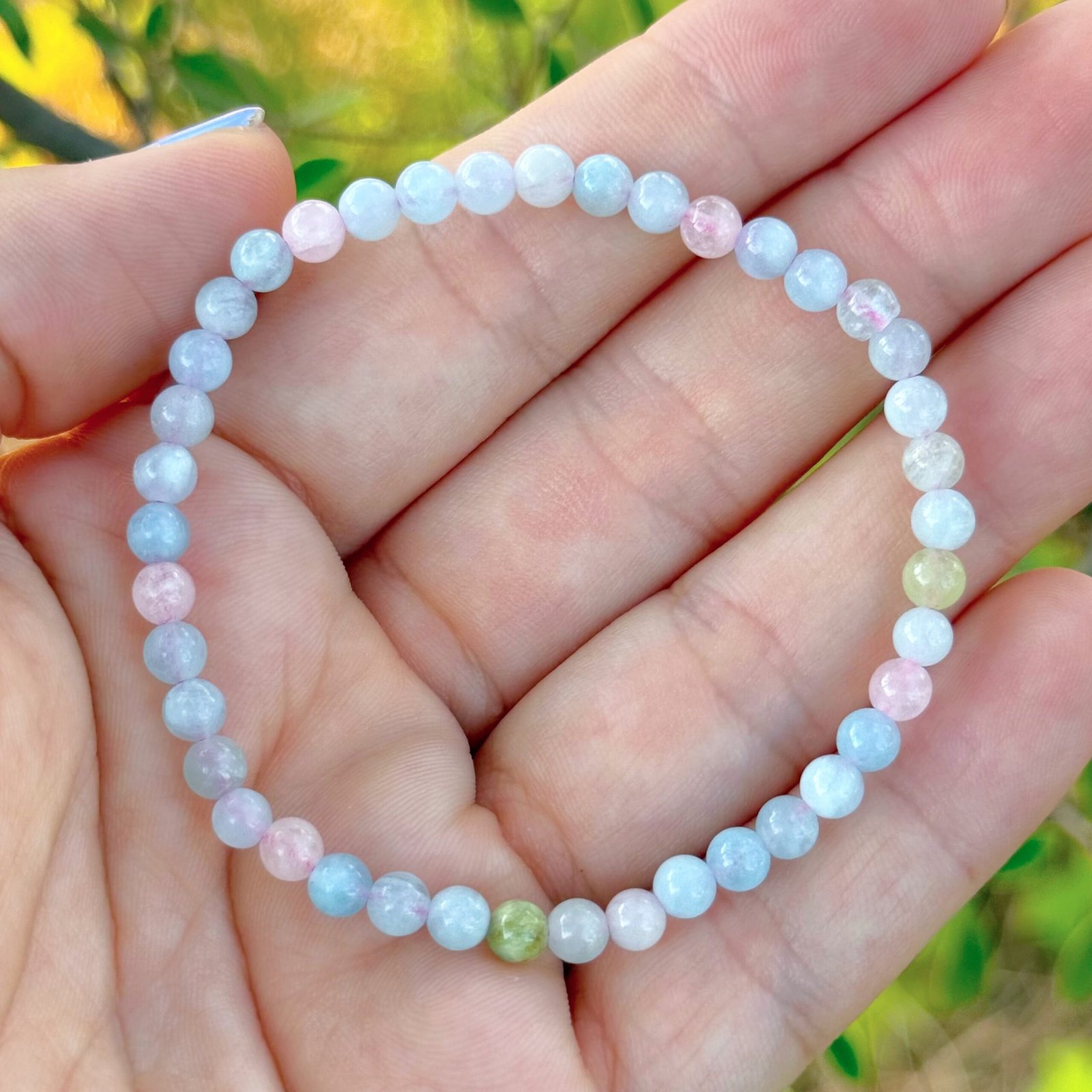 Pulsera bolas 4mm Morganita (Berilo) A+
