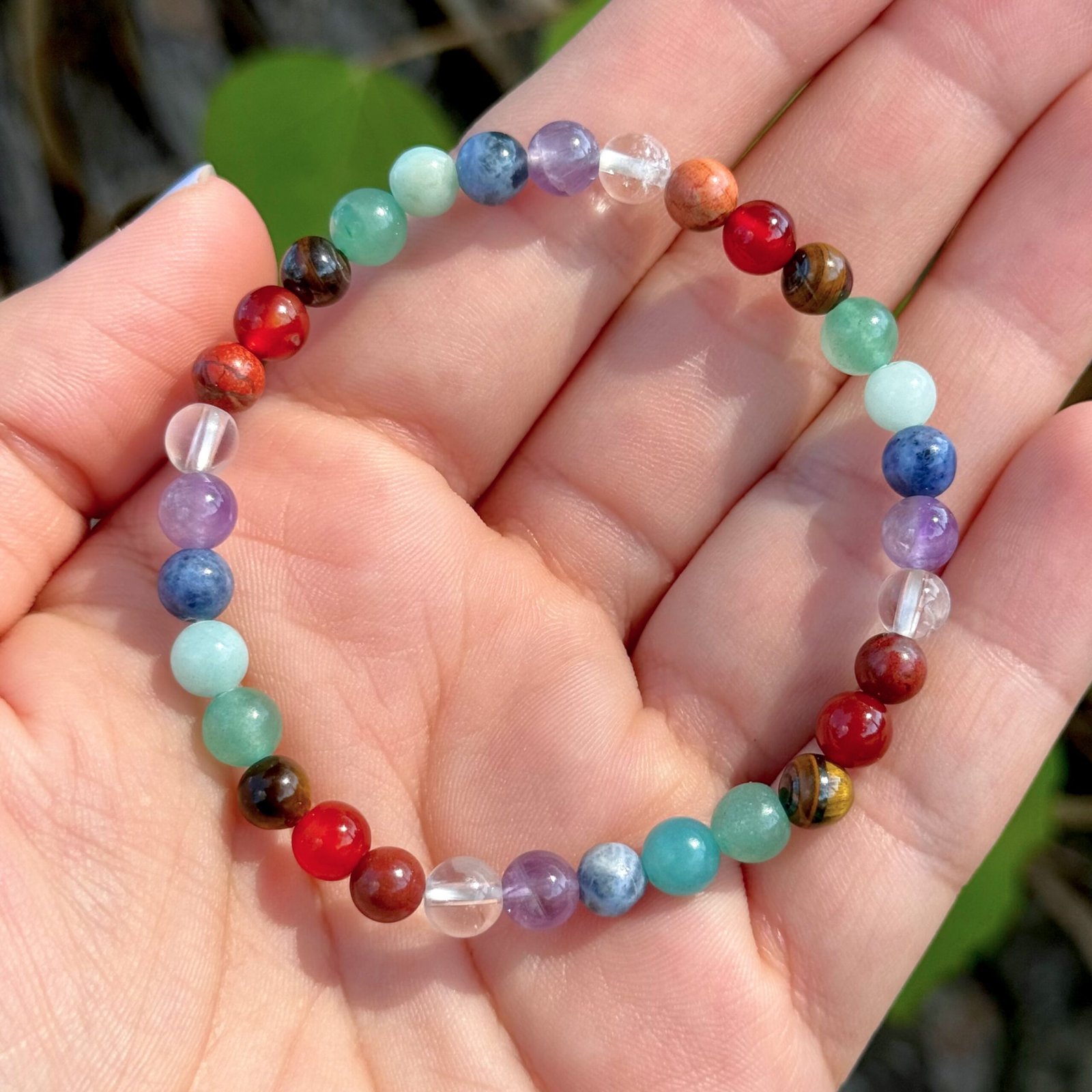Pulsera bolas 6mm 7 CHAKRAS