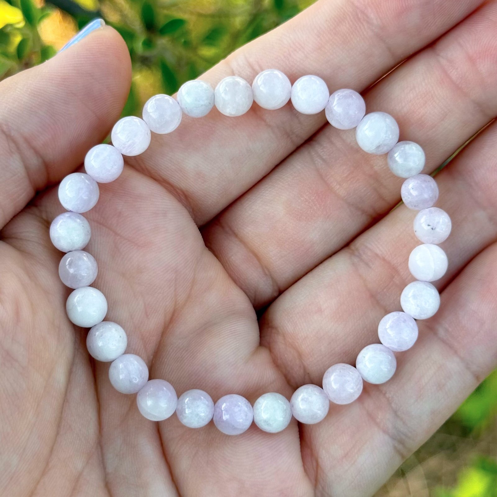 Pulsera bolas 6mm Kunzita A