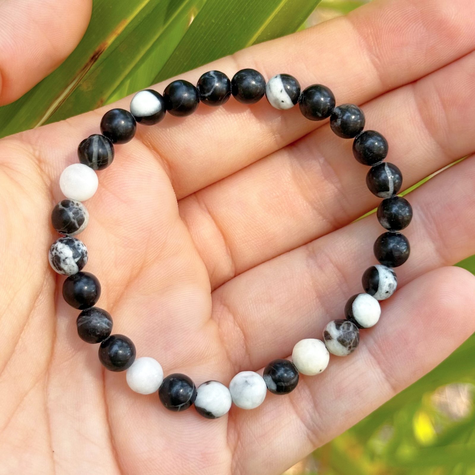 Pulsera bolas 6mm Jaspe Cebra A