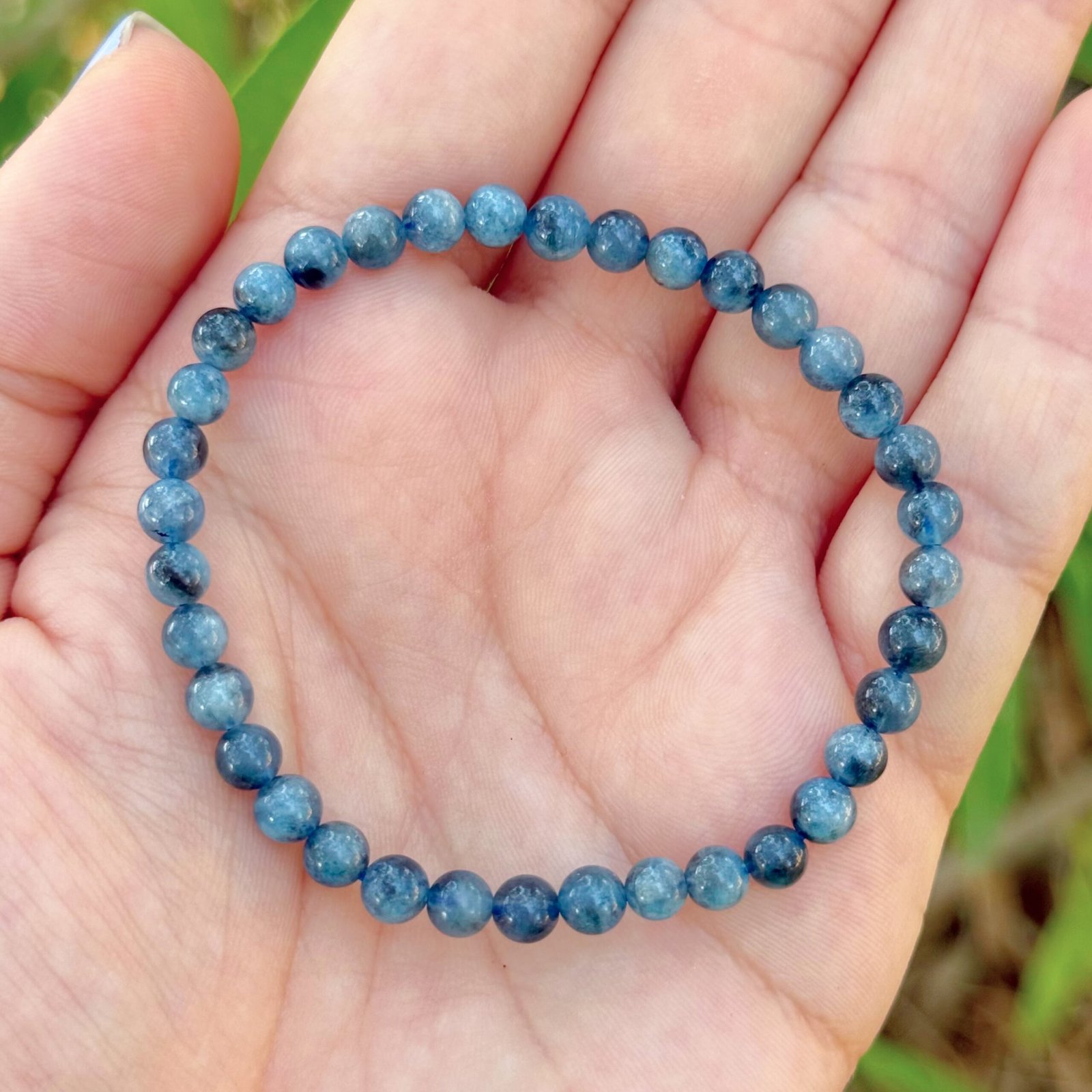 Pulsera bolas 5mm Aguamarina Brasil (Bahía) A