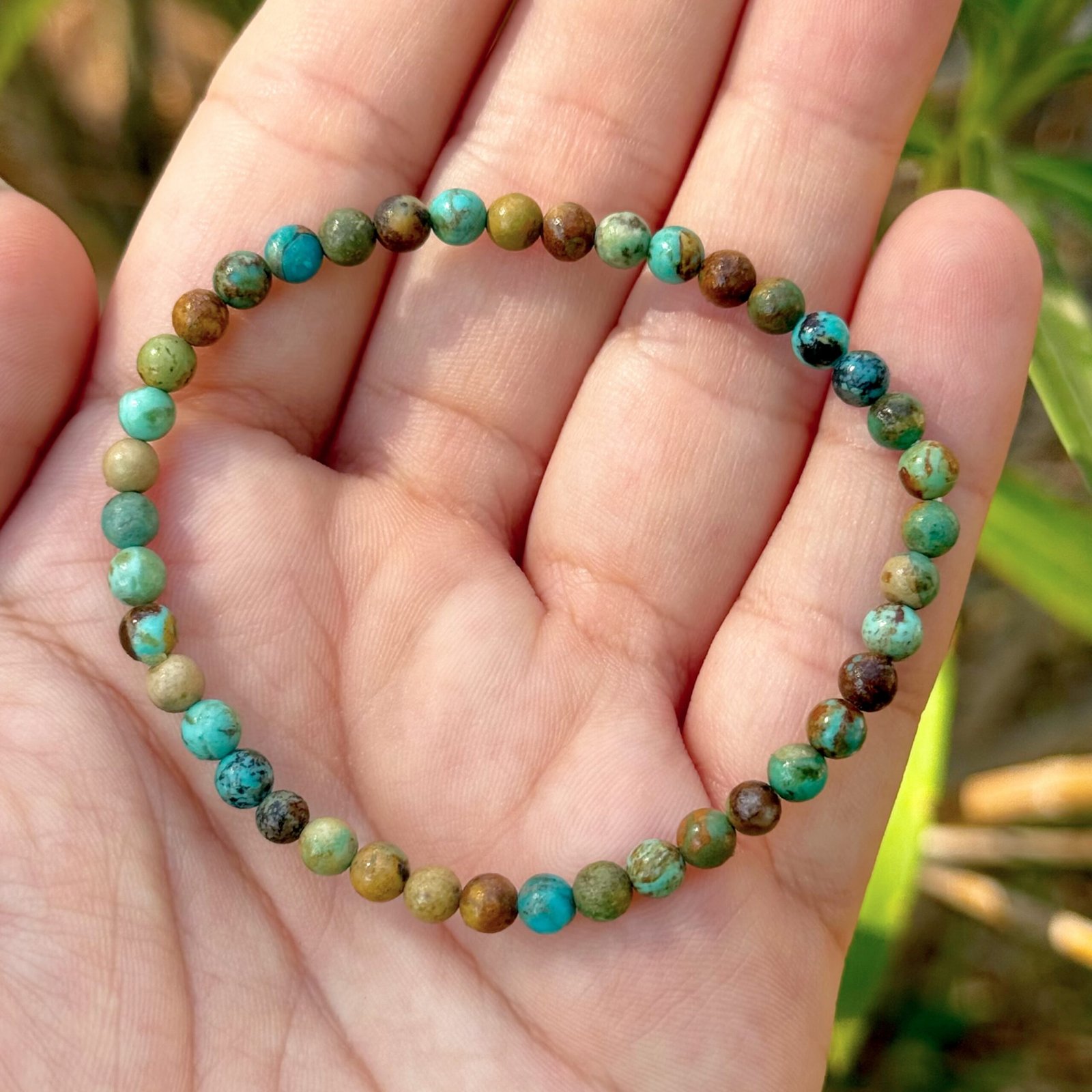 Pulsera bolas 4mm Turquesa Tíbet A