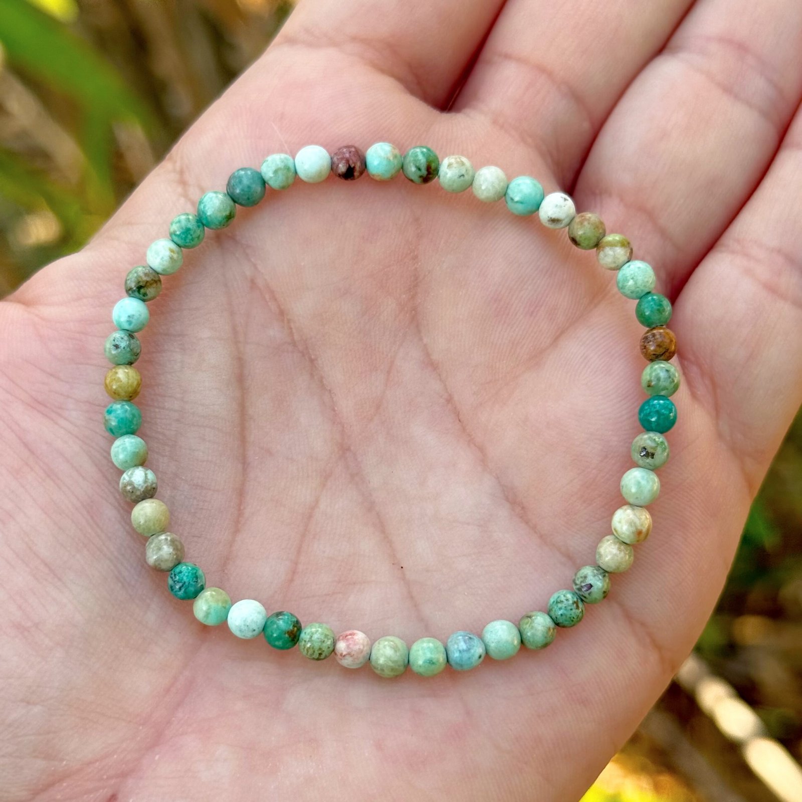 Pulsera bolas 4mm Turquesa Perú A