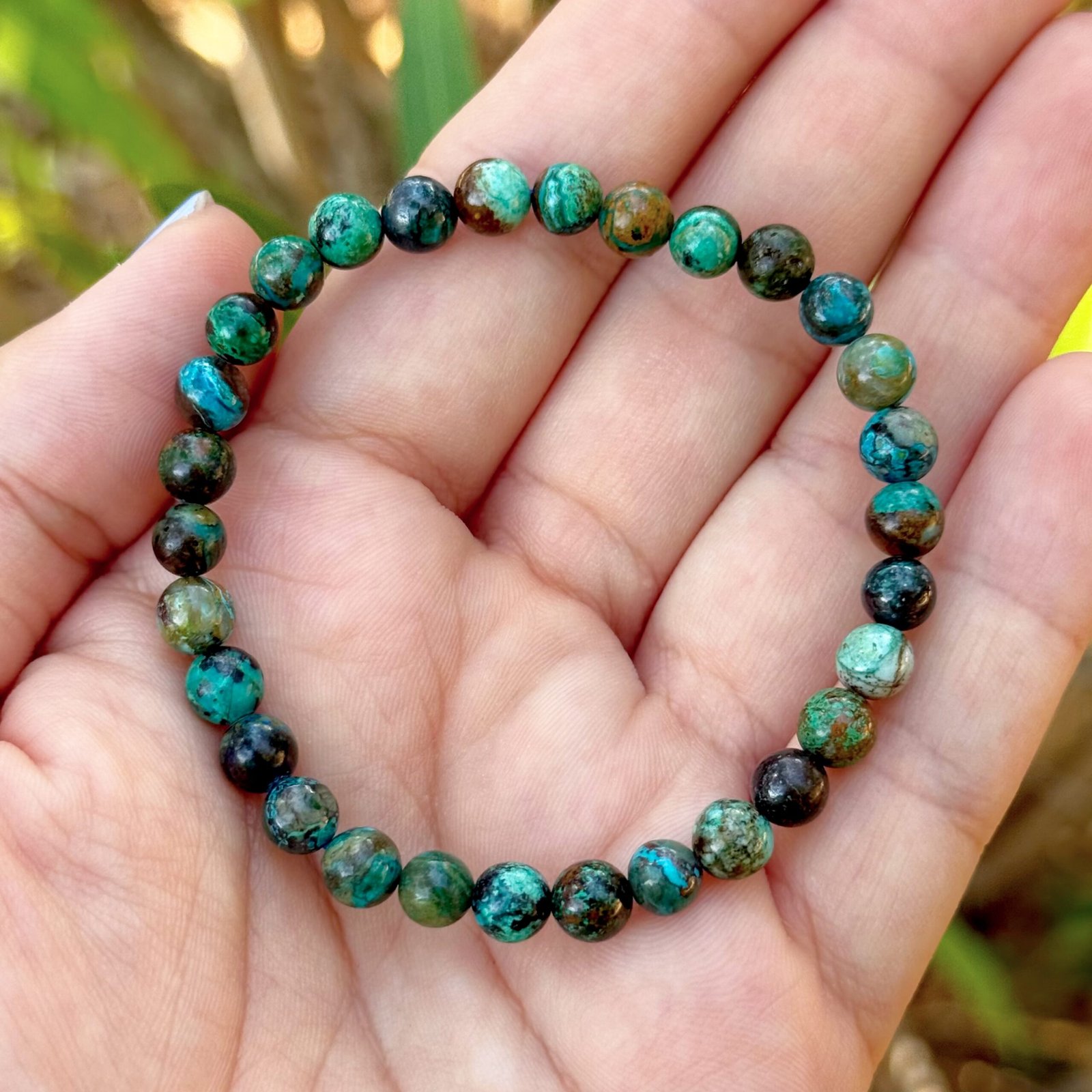 Pulsera bolas 6mm Crisocola Perú AA