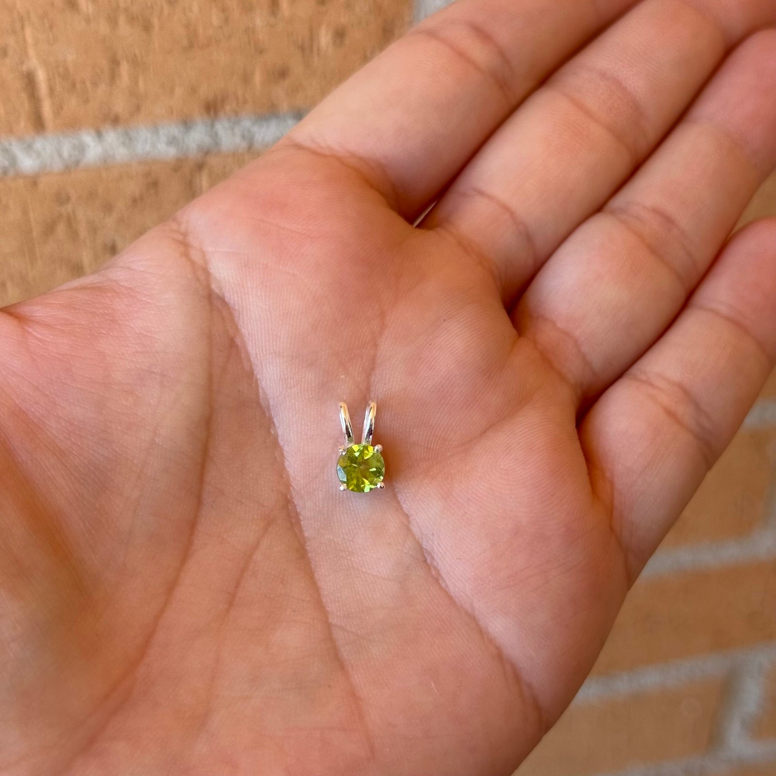Colgante mini plata de Peridoto (Olivino)