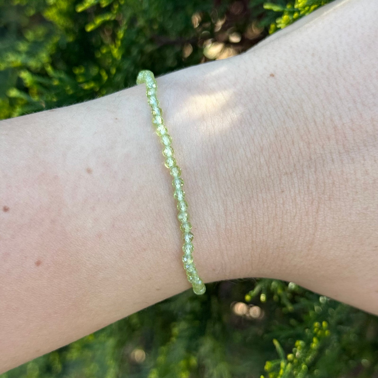 Pulsera facetada Peridoto 3mm