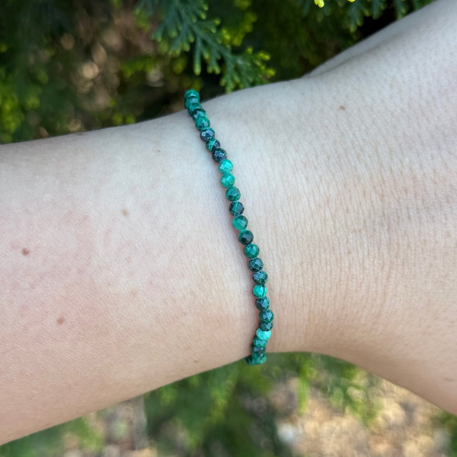 Pulsera facetada Malaquita 3mm