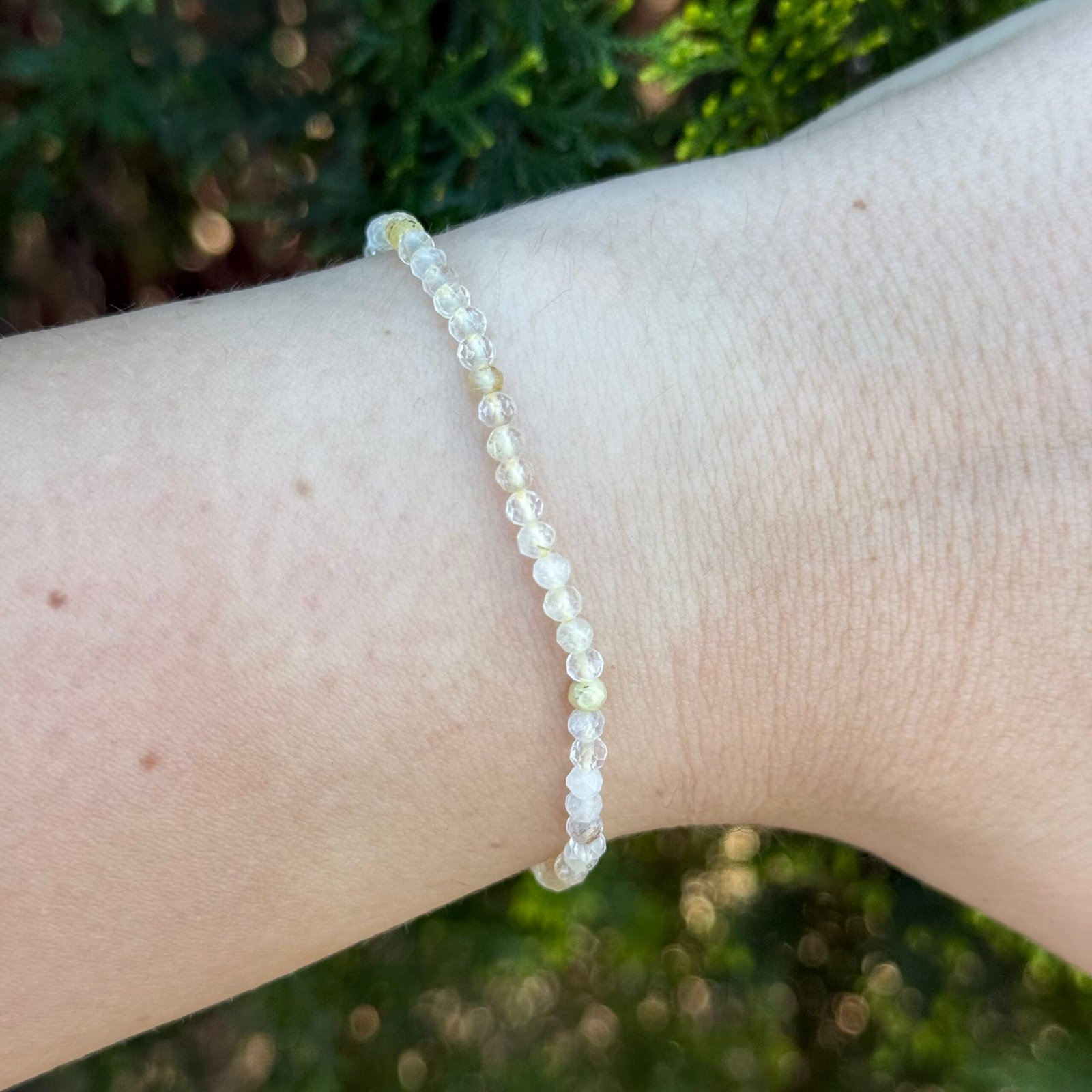 Pulsera facetada Cuarzo Rutilado 3mm