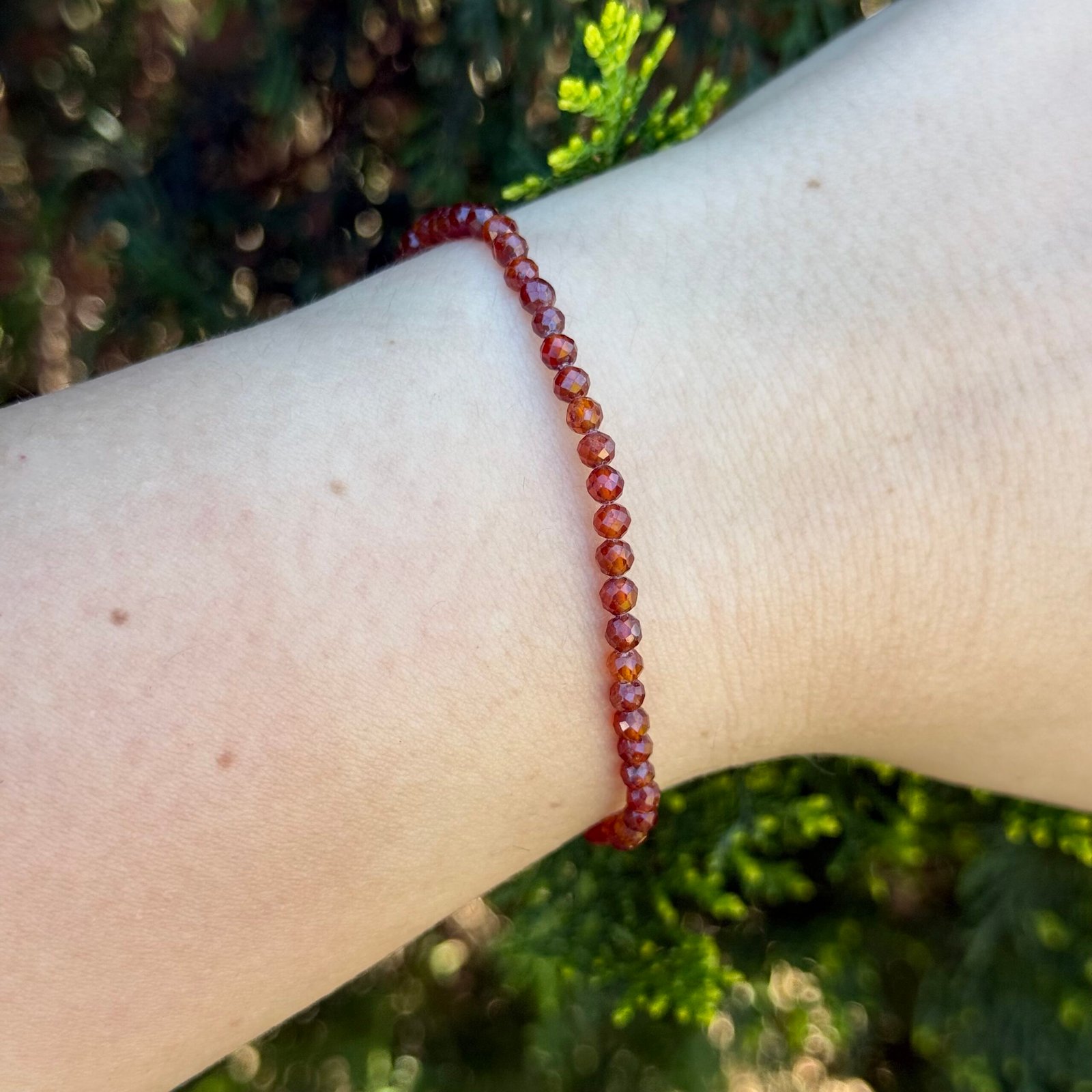 Pulsera facetada Granate Naranja 3mm