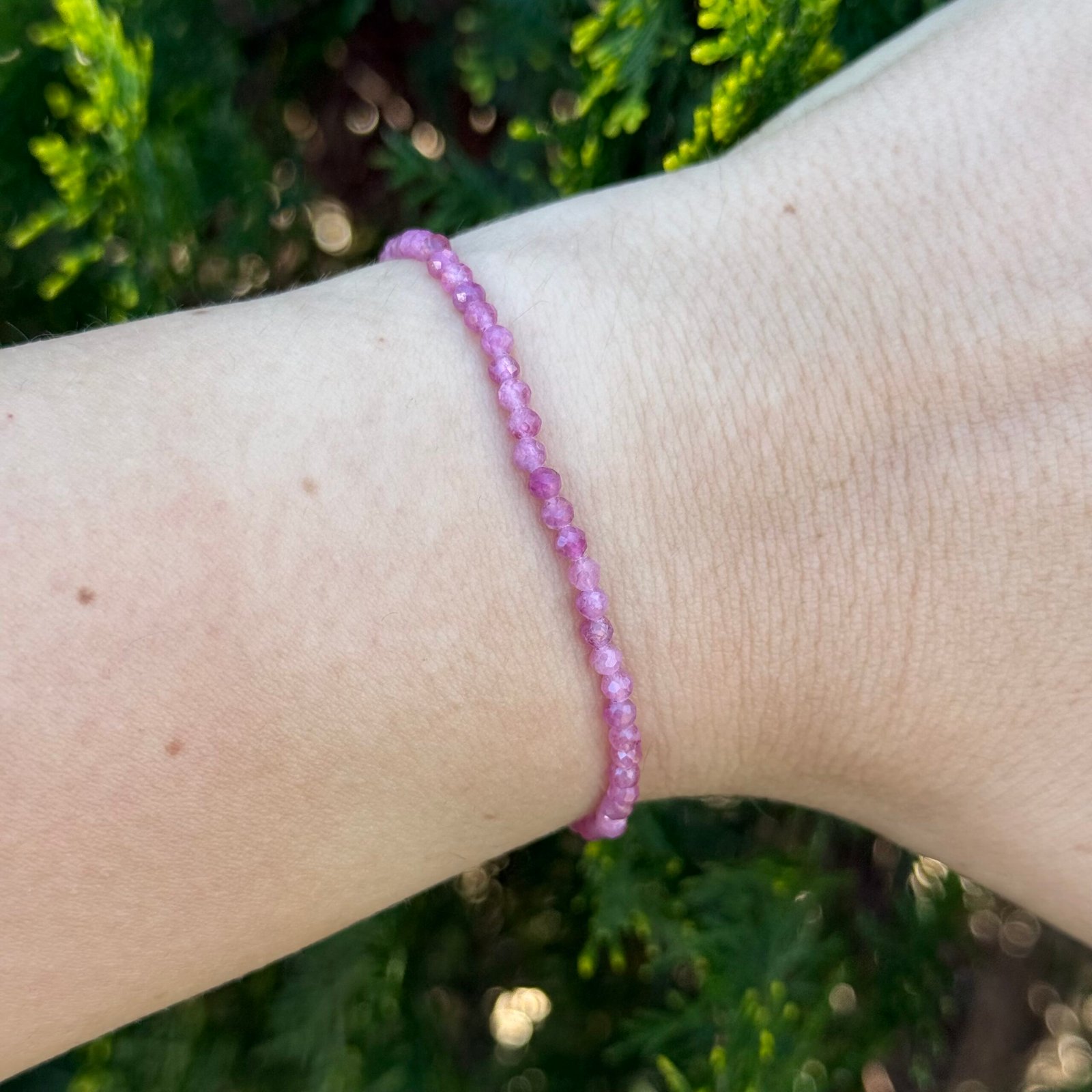 Pulsera facetada Turmalina Rosa 3mm