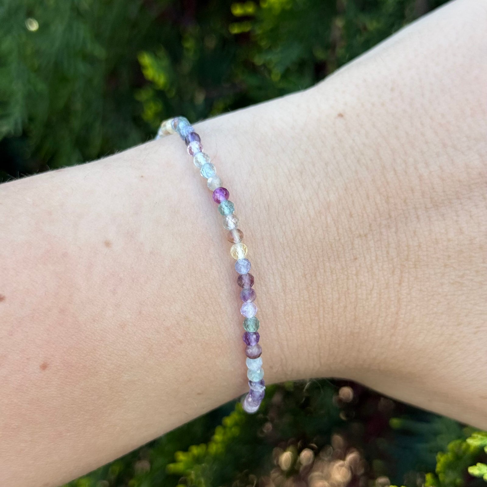 Pulsera facetada Fluorita Arcoíris 3mm