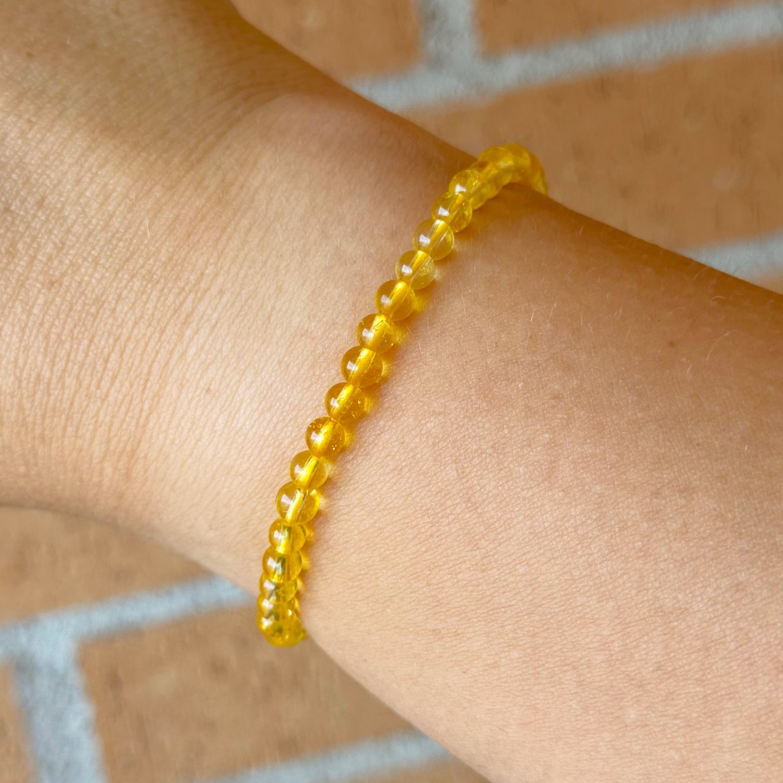 Pulsera bolas citrino 4mm