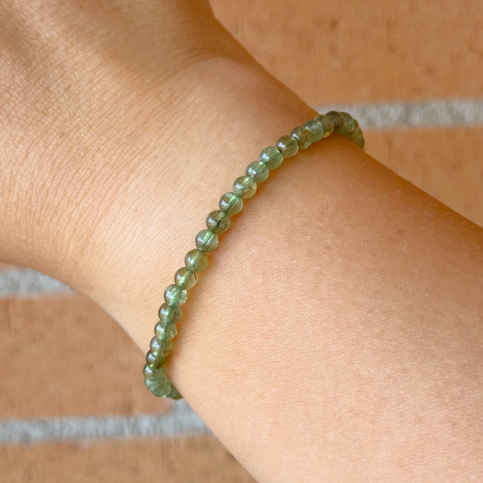 Pulsera bolas apatito verde 4mm